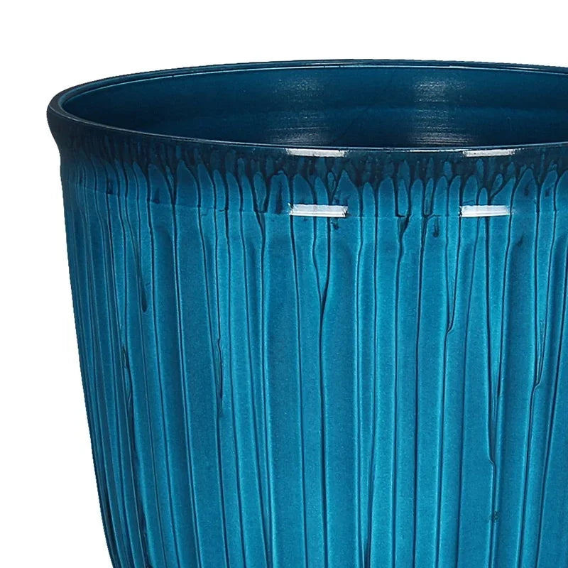 Recycled Plastic Round Planter with Drainage Holes UV Resistant Tear Resistant Indoor Outdoor Use Ideal Succulents Flowers and