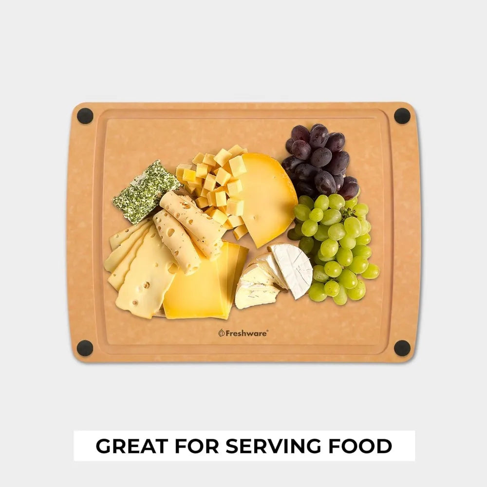 Wood Fiber Cutting Board With Juice Groove Non Slip Feet
