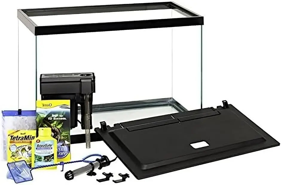 20 Gallon Aquarium Kit with LED Lighting and Decor, Complete Fish Tank Setup