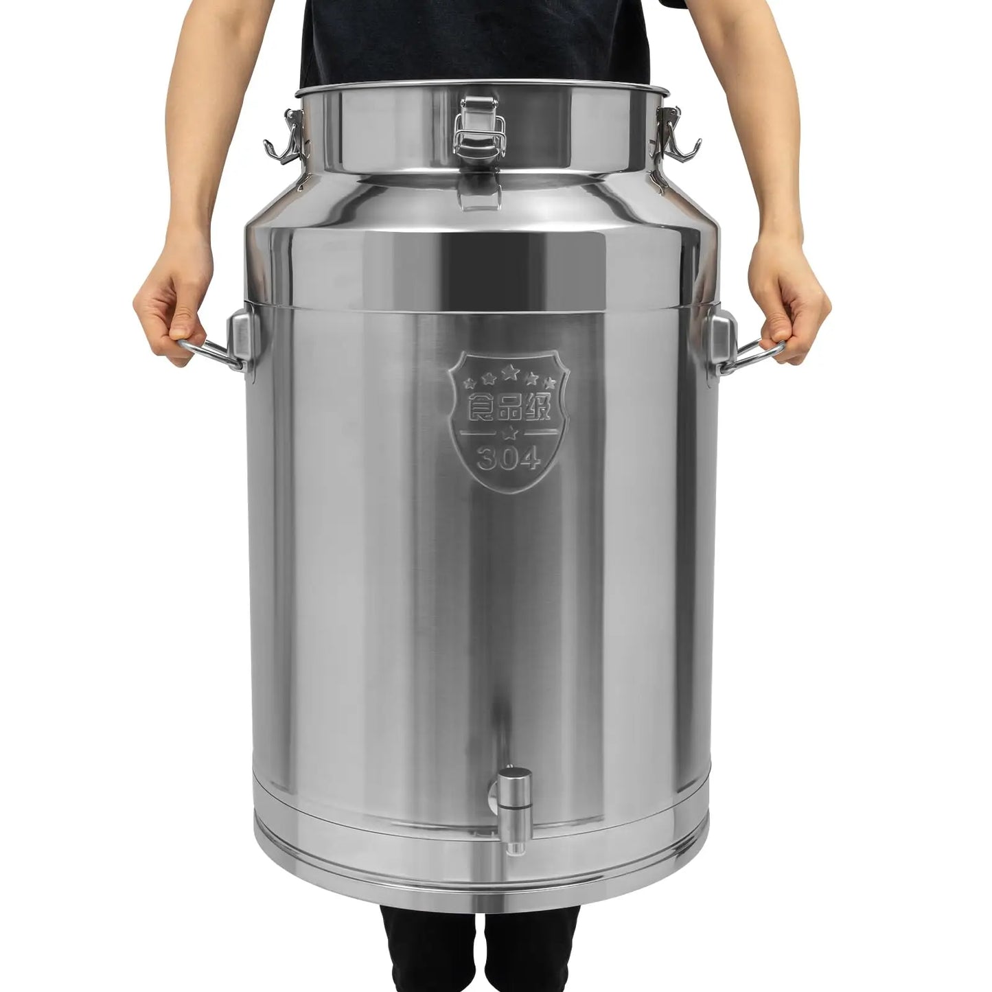 Buckets, Coolers and Holders 304 Stainless Milk Can with Spigot