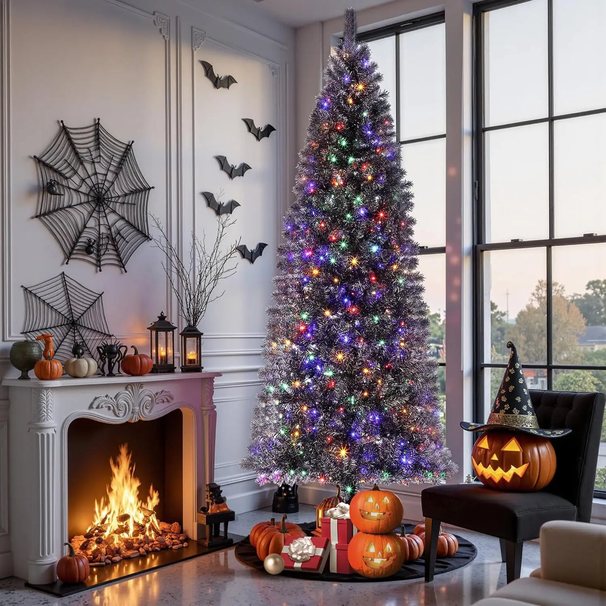 HiMiss Artificial Christmas Tree With Sturdy Stand And Lifelike Branches