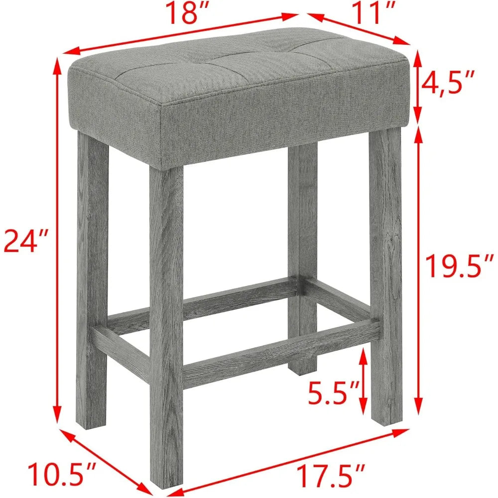 Industrial Style 3-Seat High Bar Table Set with Power Outlet, 4-Piece Dining Set Including Padded Stools