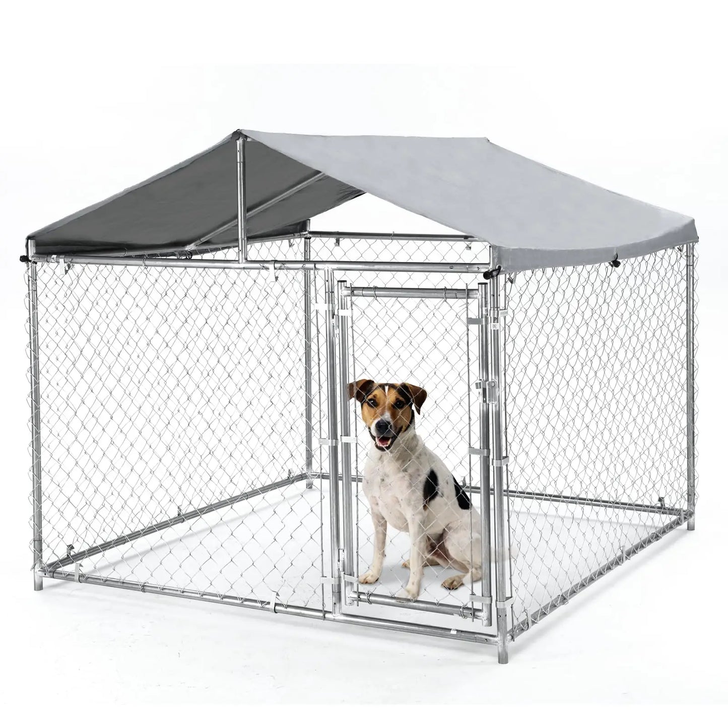 HiMISS Heavy Duty Outdoor Metal Dog Kennel With UV Cover