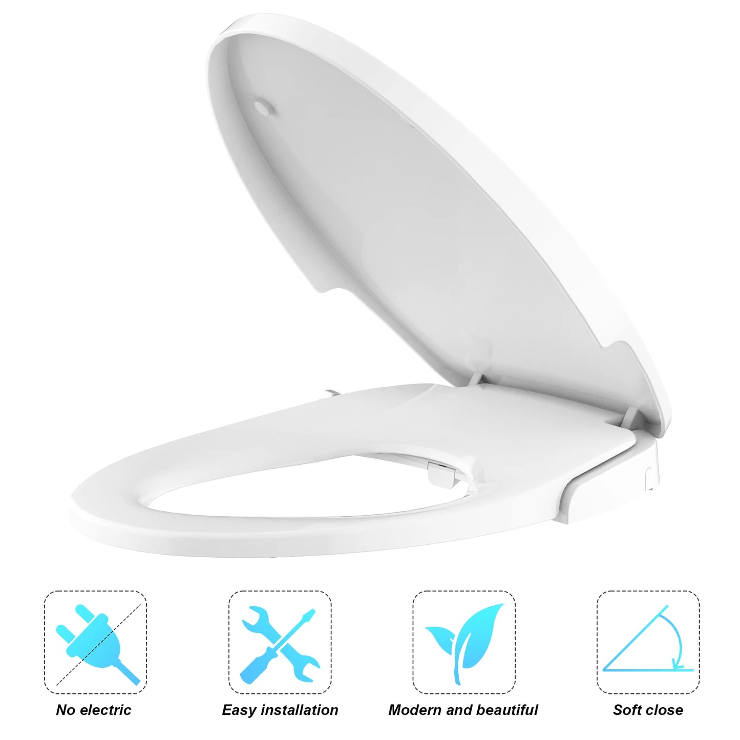 Twister.Ck Premium Non Electric Round Bidet Toilet Seat Dual Nozzle
