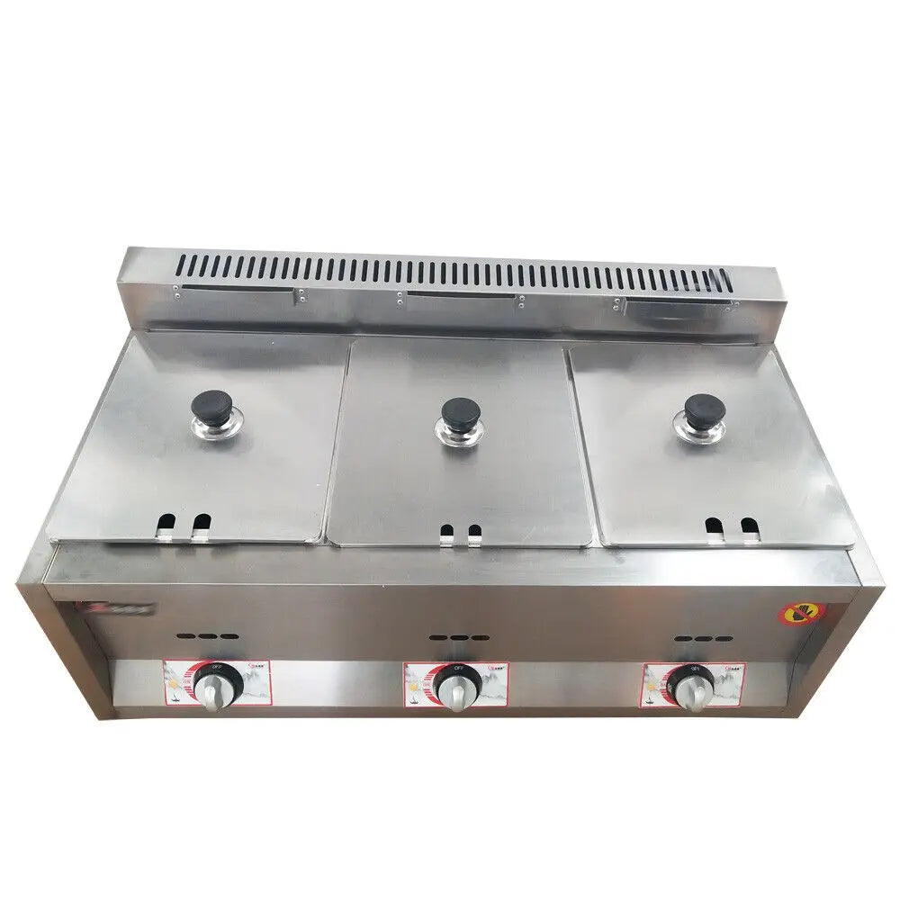 3 Pan Gas Fryer Warmer For Commercial Buffet Catering