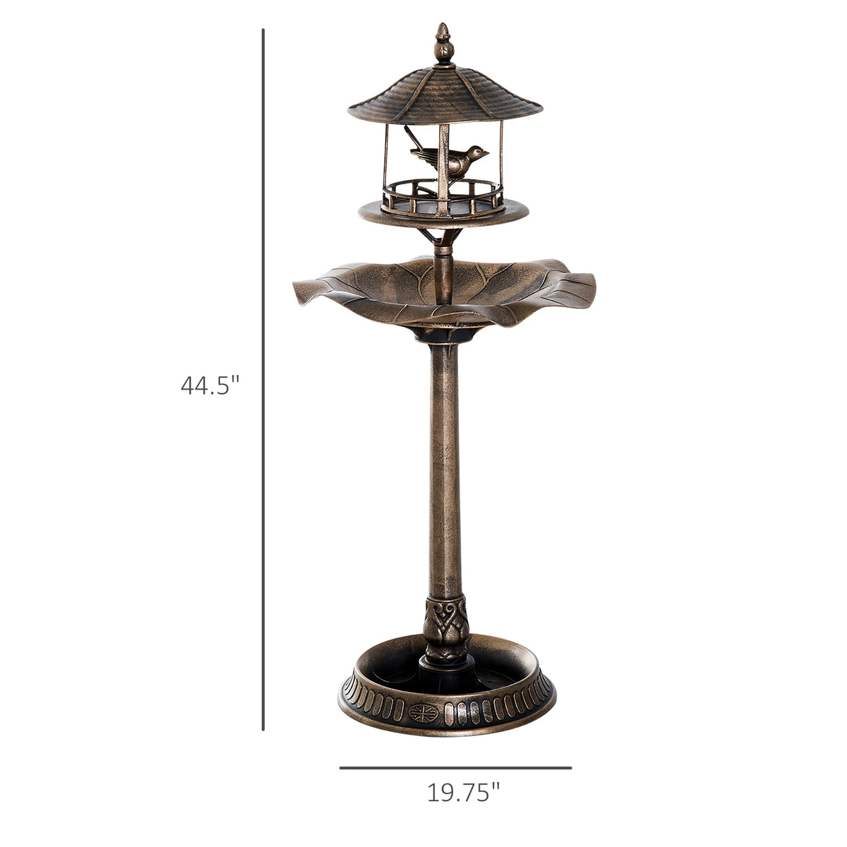 Outsunny 3 In 1 Outdoor Resin Bird Bath Feeder Planter