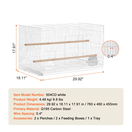 SucceBuy Flight Bird Cage With Divider For Travel And Home