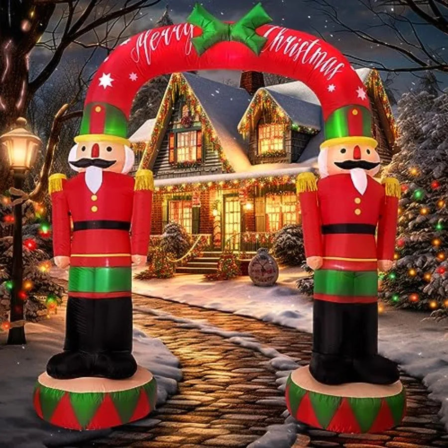 Nutcracker Soldier Inflatable Archway With Christmas LED Lights