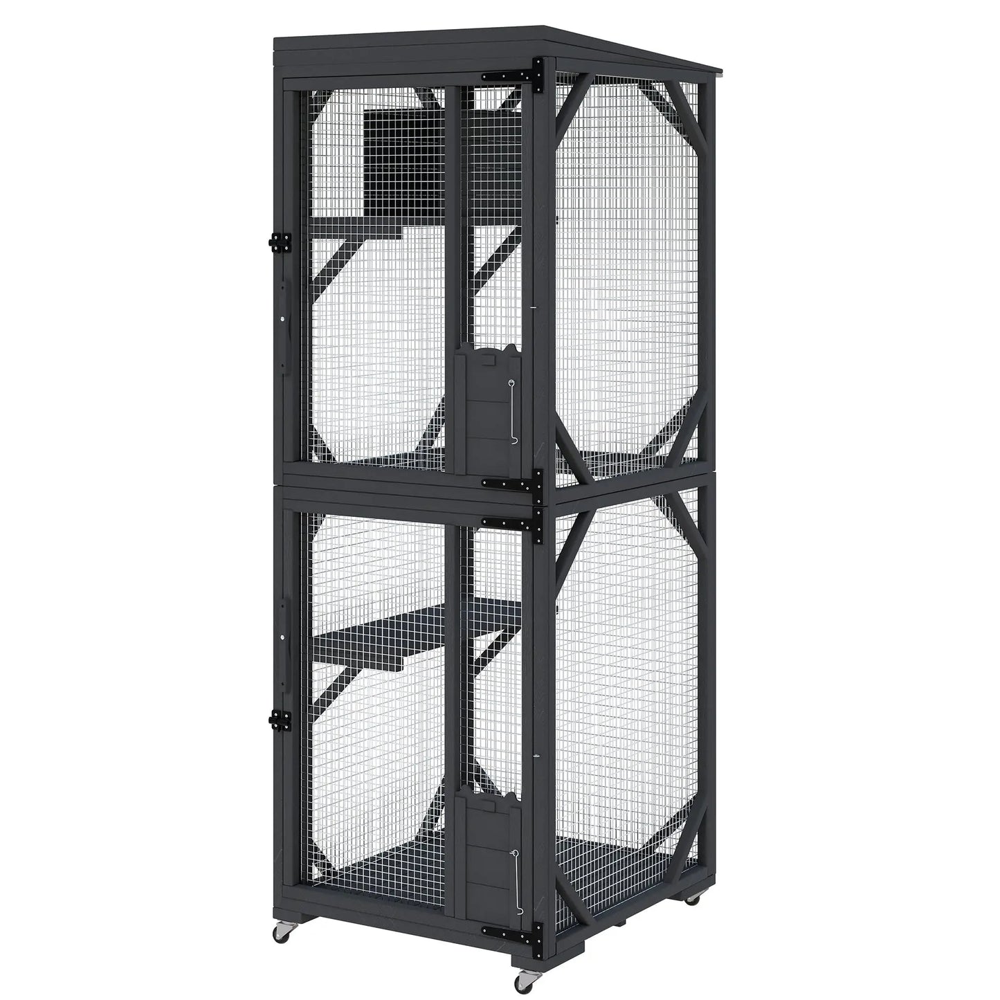 HiMISSCatio Catio Outdoor Enclosure With Lockable Wheels Weatherproof
