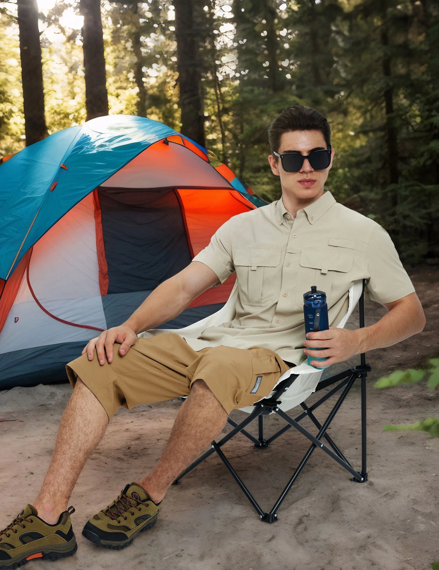 Mens Summer Quick Dry 3/4 Capri Pants Casual Multi-Pockets Lightweight Shorts Outdoor Hiking Cargo Nylon Pants Workout