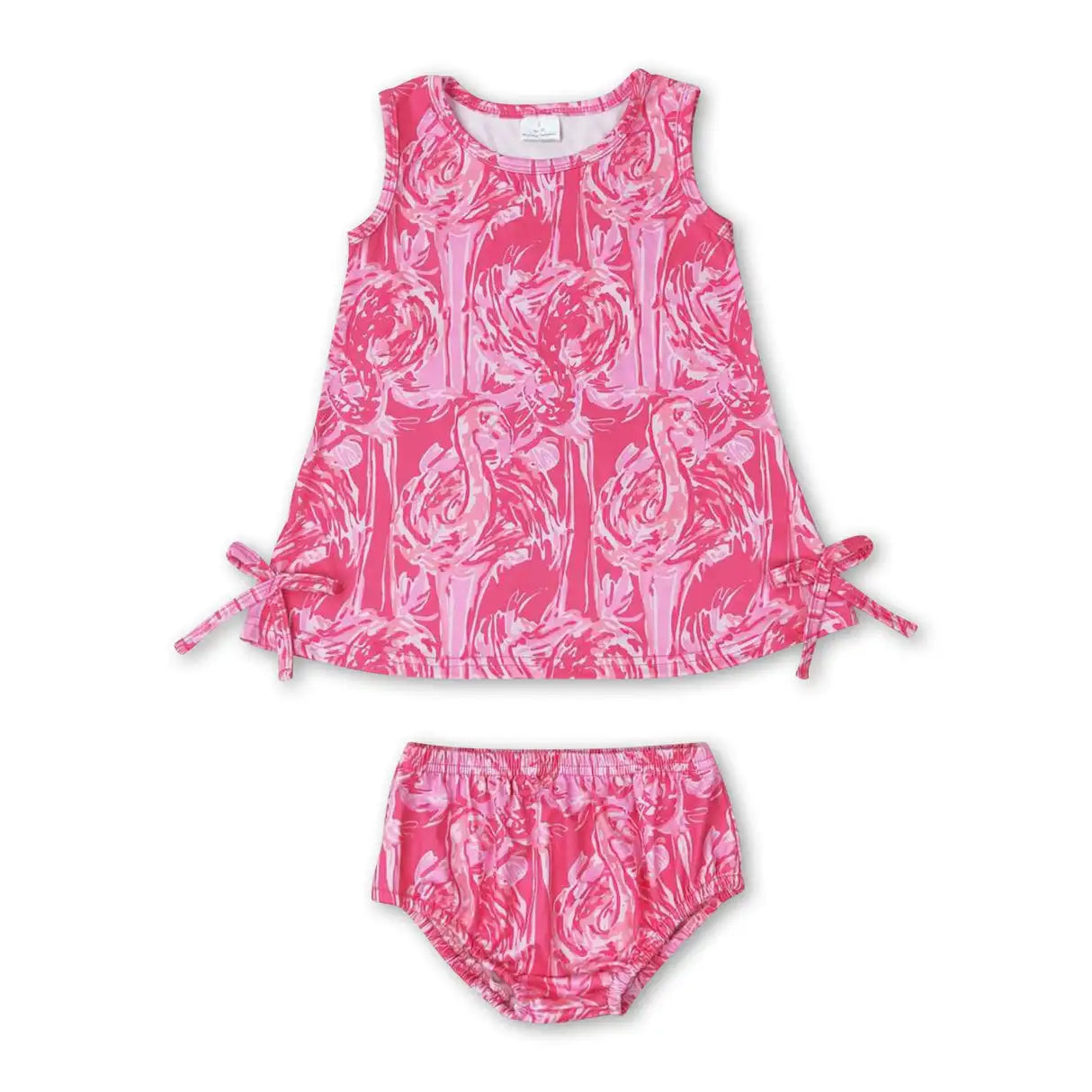 Sibling Baby Girls Flowers Tunic Top Bummies Outfits Sets