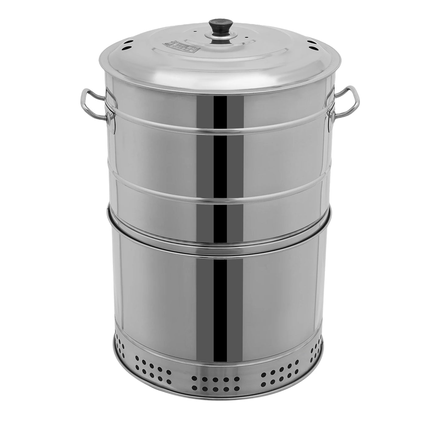 Bymaocar Stainless Portable Charcoal Grill Barrel 360 Smokeless Outdoor