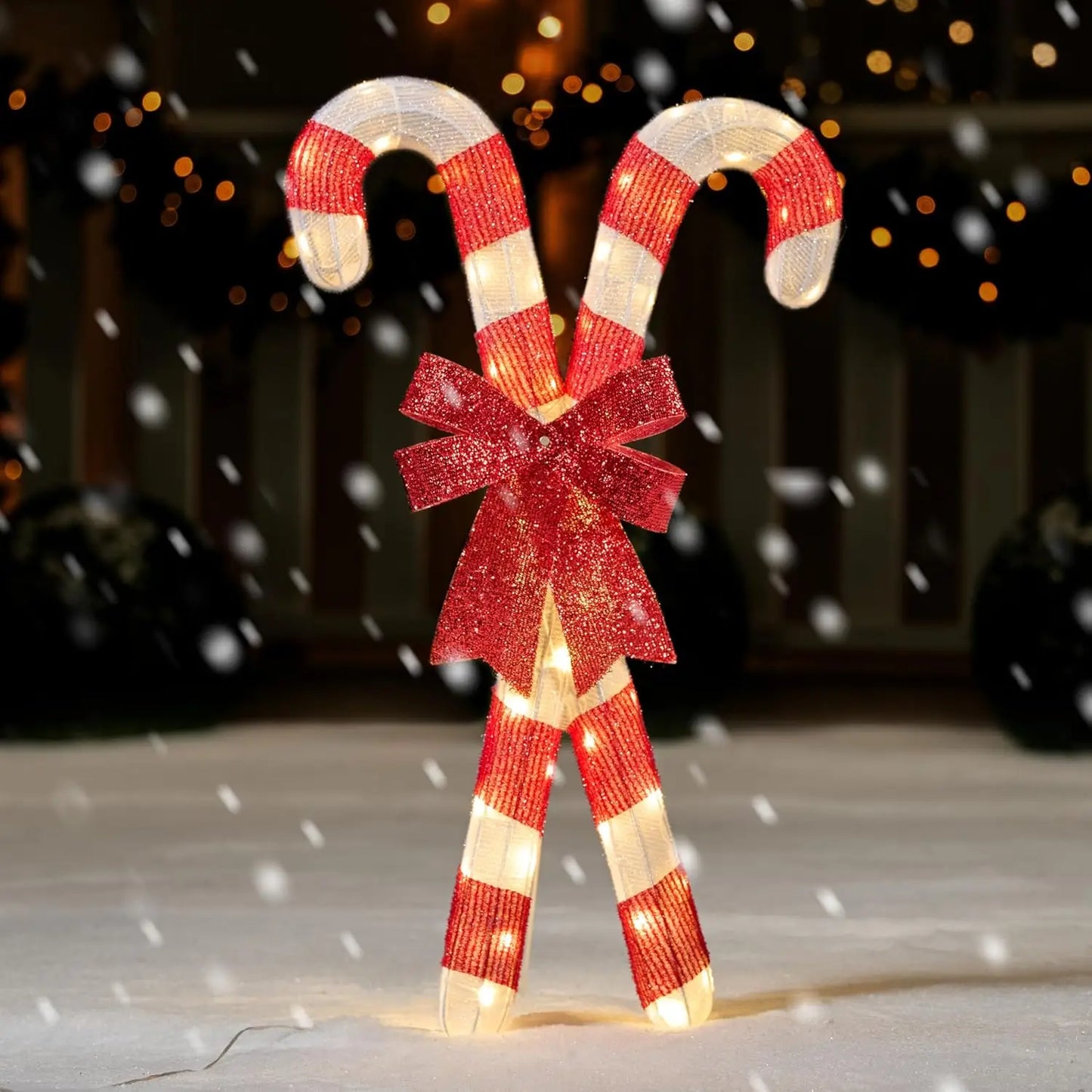 Joyfy Lighted Candy Cane Christmas Decor 50 LED Candy Canes