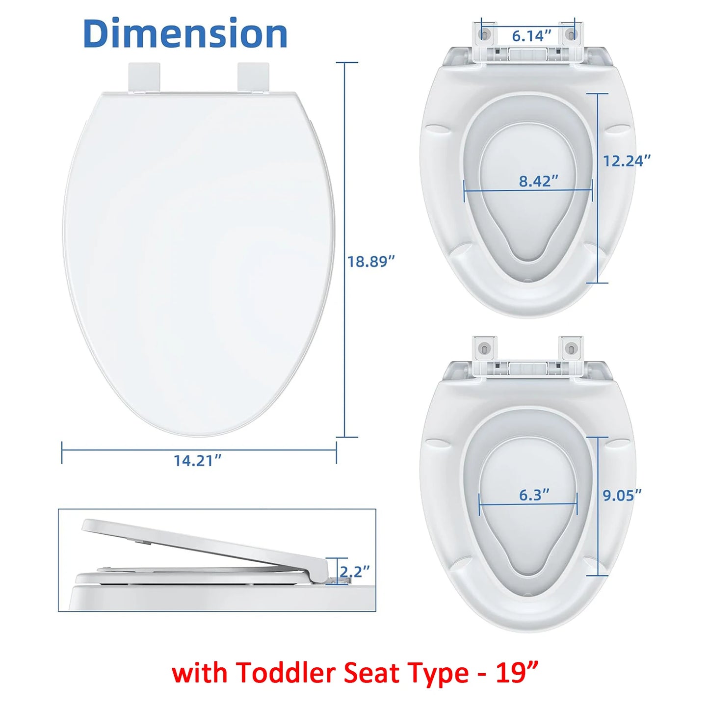 Twister.Ck Quiet Close Toddler Toilet Seat With Non Slip Bumpers