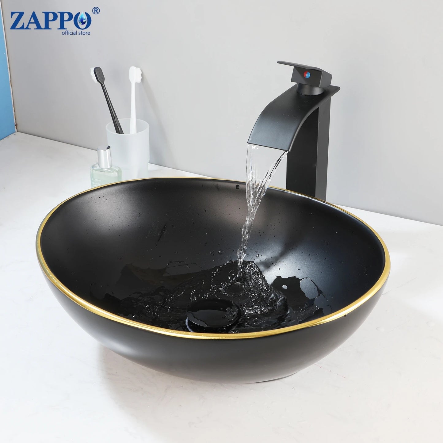 Mekkahla Rectangular Ceramic Vessel Sink With Faucet