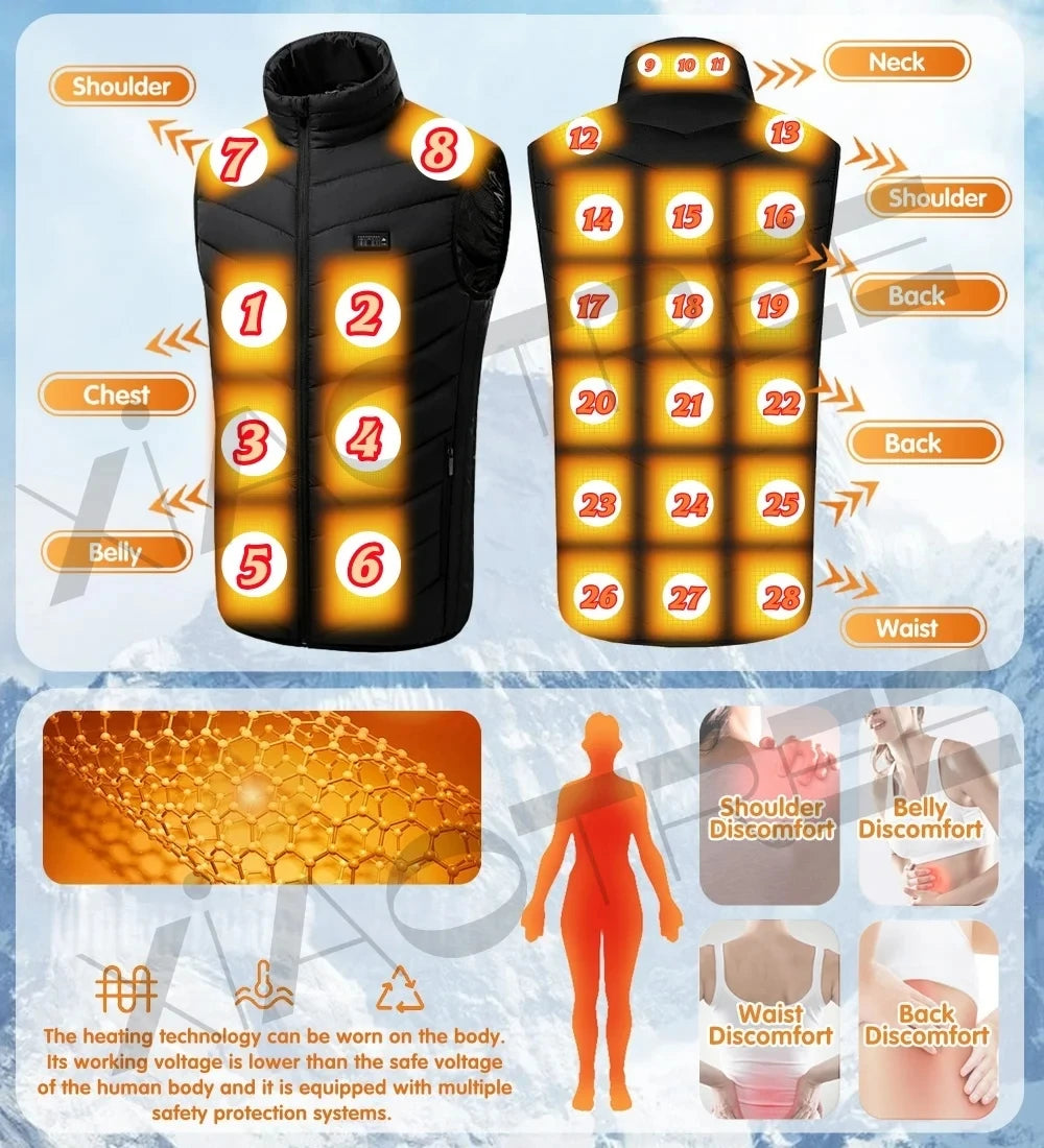 XIAOTREECN Heated Vest for Men and Women USB Thermal Jacket