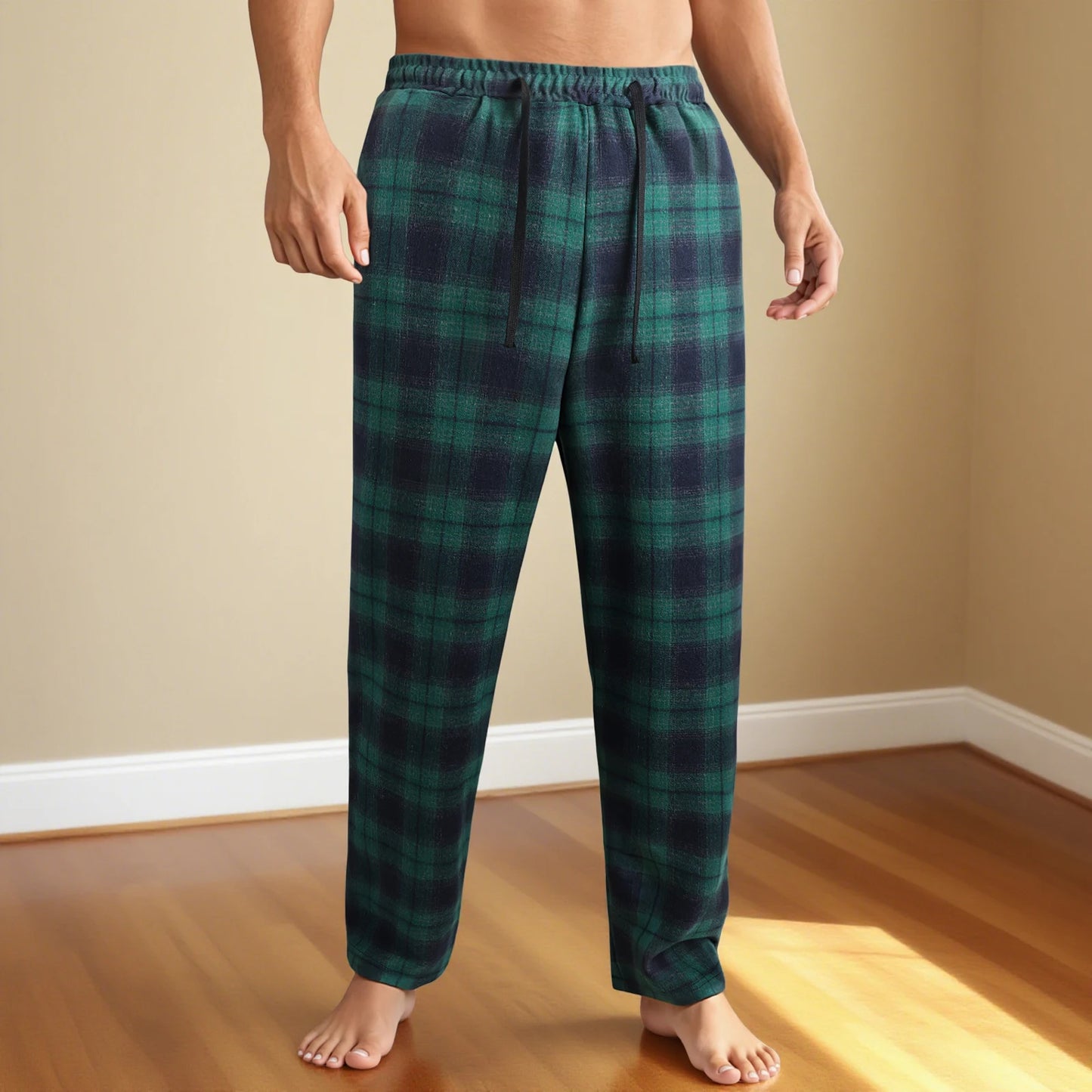 Guangdong CN Stylish Checkered Mens Lounge Pants With Drawstring