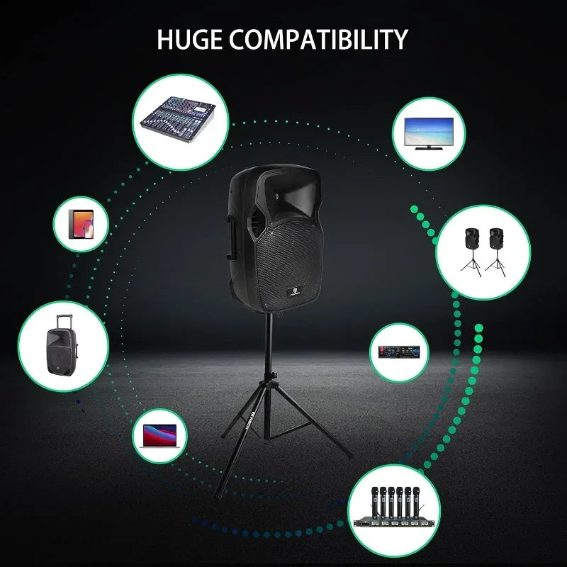 HOT SELLIG QUALITY Party 12 12-Inch 1000 Watts 2-Way Powered PA Speaker System Combo Set With Bluetooth/USB Drive Read Function