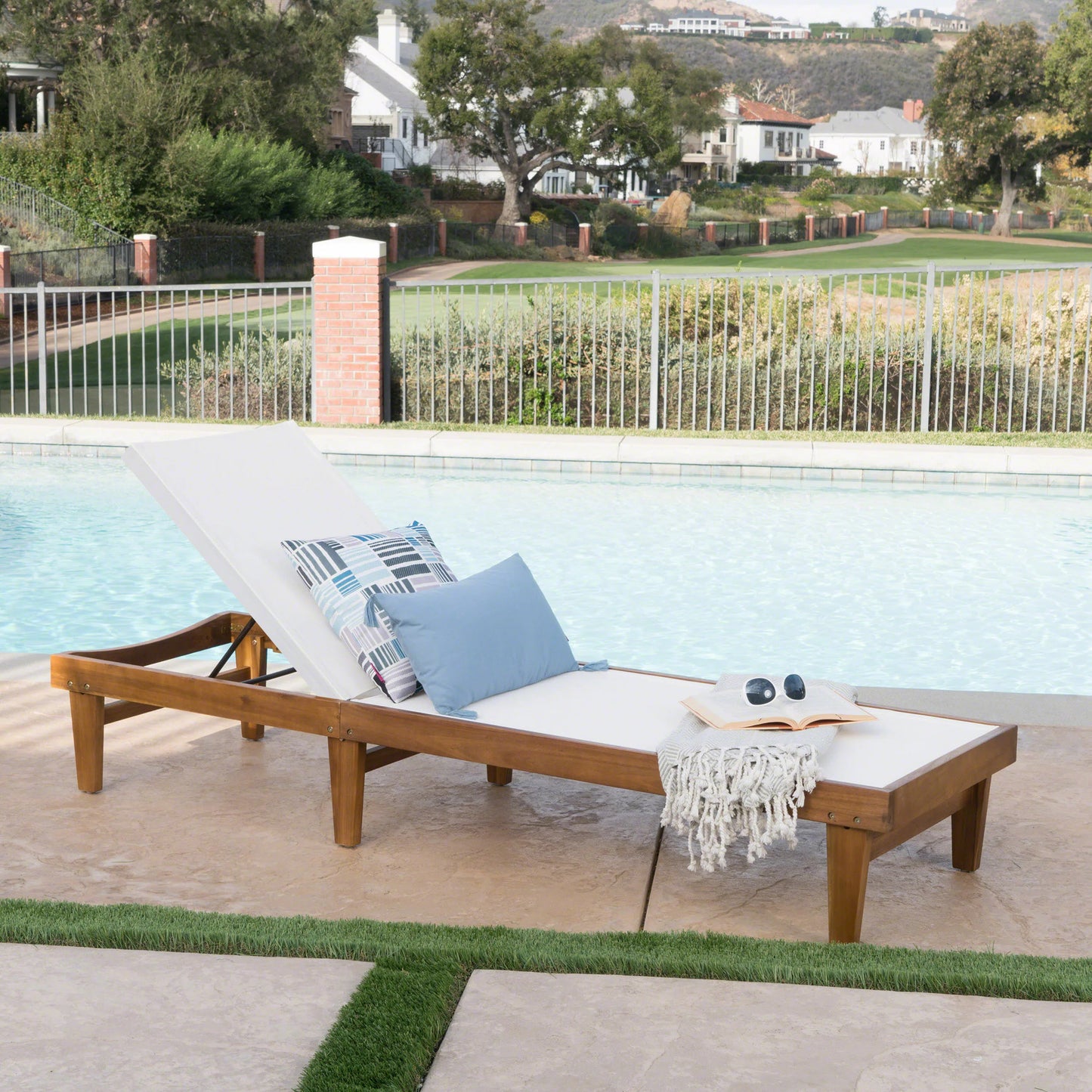 HobbyLane Outdoor Flat Chaise Lounge Chair With Adjustable Backrest