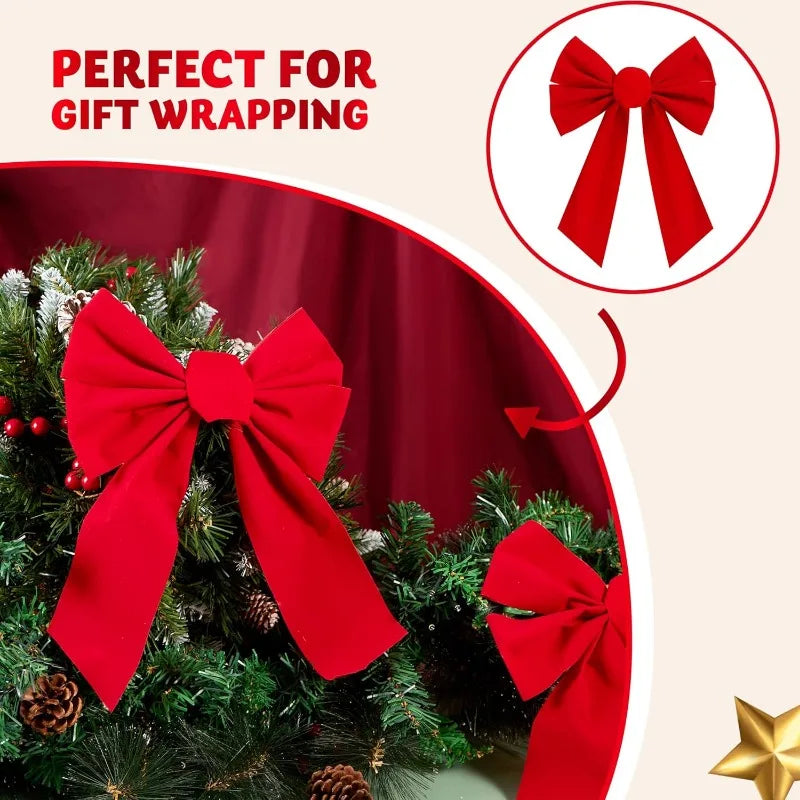 Joyfy Premium Christmas Decorative Bows For Holiday Home Decor
