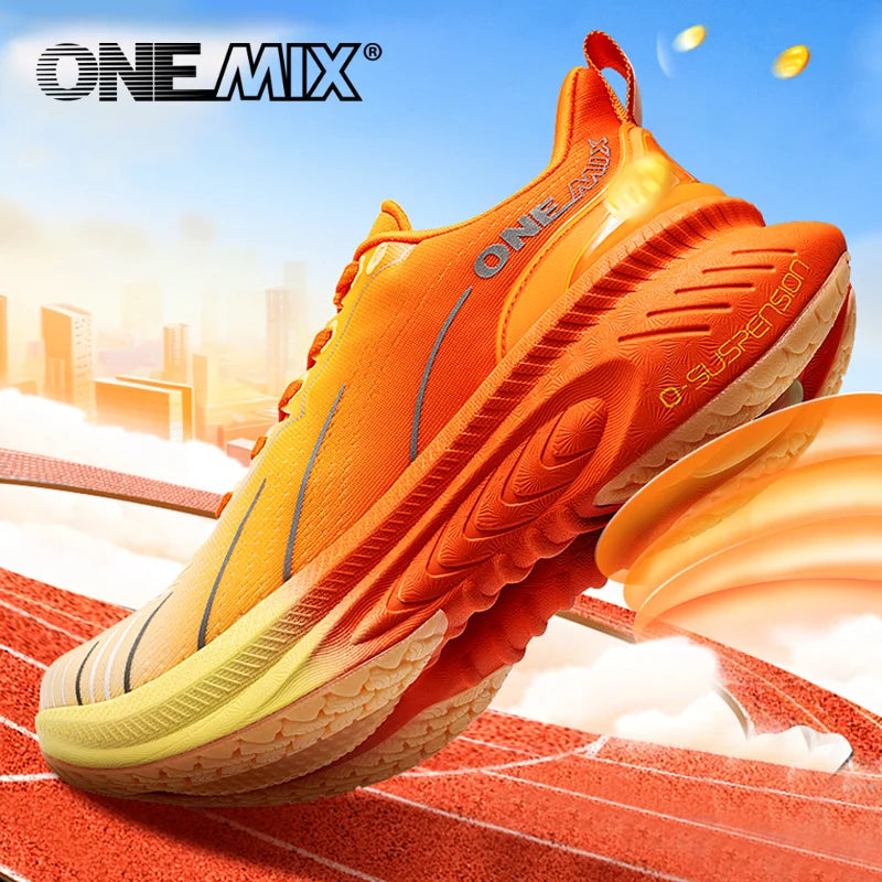 Onemix Men Carbon Plate Running Shoes Breathable Athletic Training Sneakers