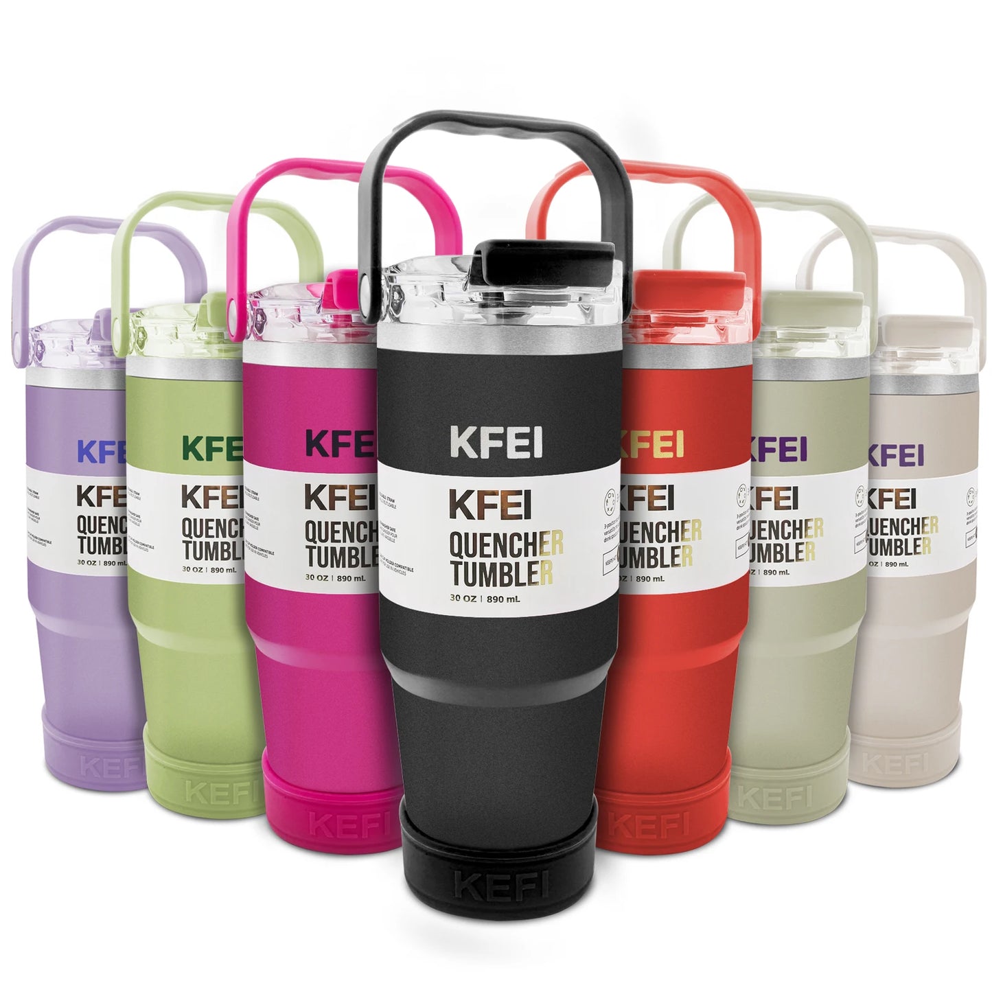 NONEDrinkware 30oz Stainless Steel Insulated Tumbler With Lid And Straw