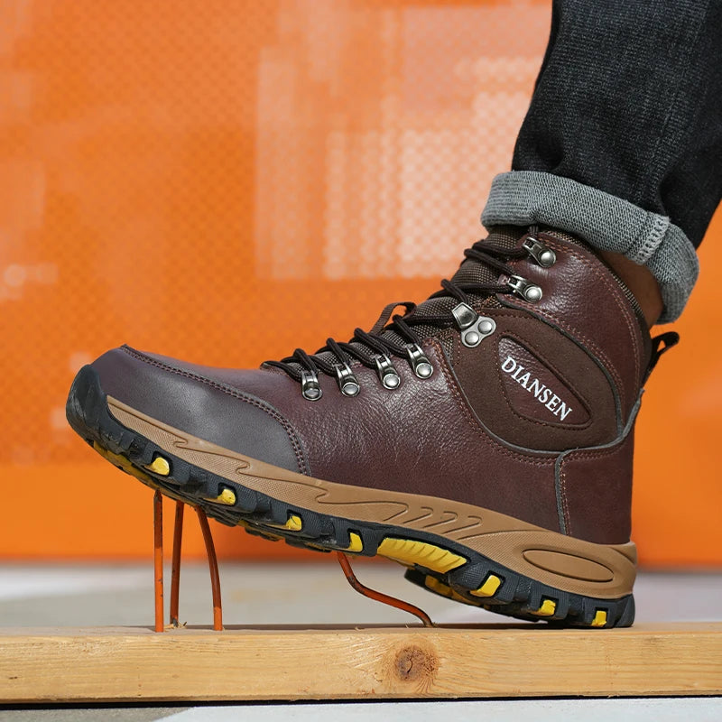 VEIGAR Waterproof Leather Indestructible Safety Boots For Men