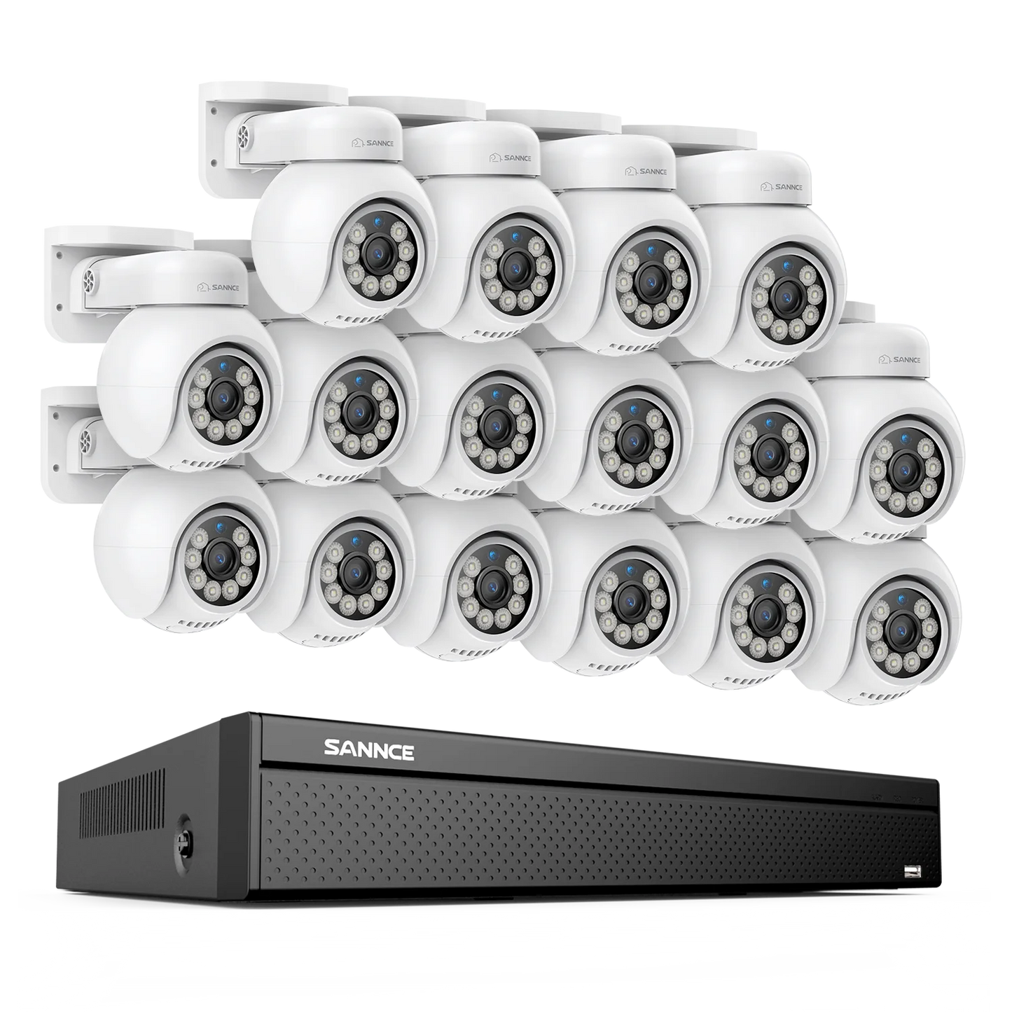 SANNCE 4K UHD 8MP POE Security Camera System 16CH NVR color Night Vision Camera ONVIF,4K Outdoor Security PT IP Cameras