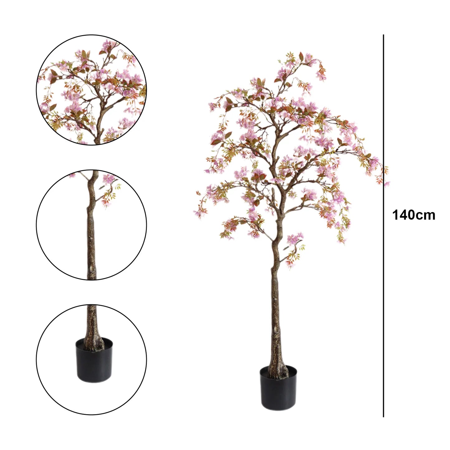 HiMISSCN Realistic Potted Silk Begonia Tree With Lifelike Leaves