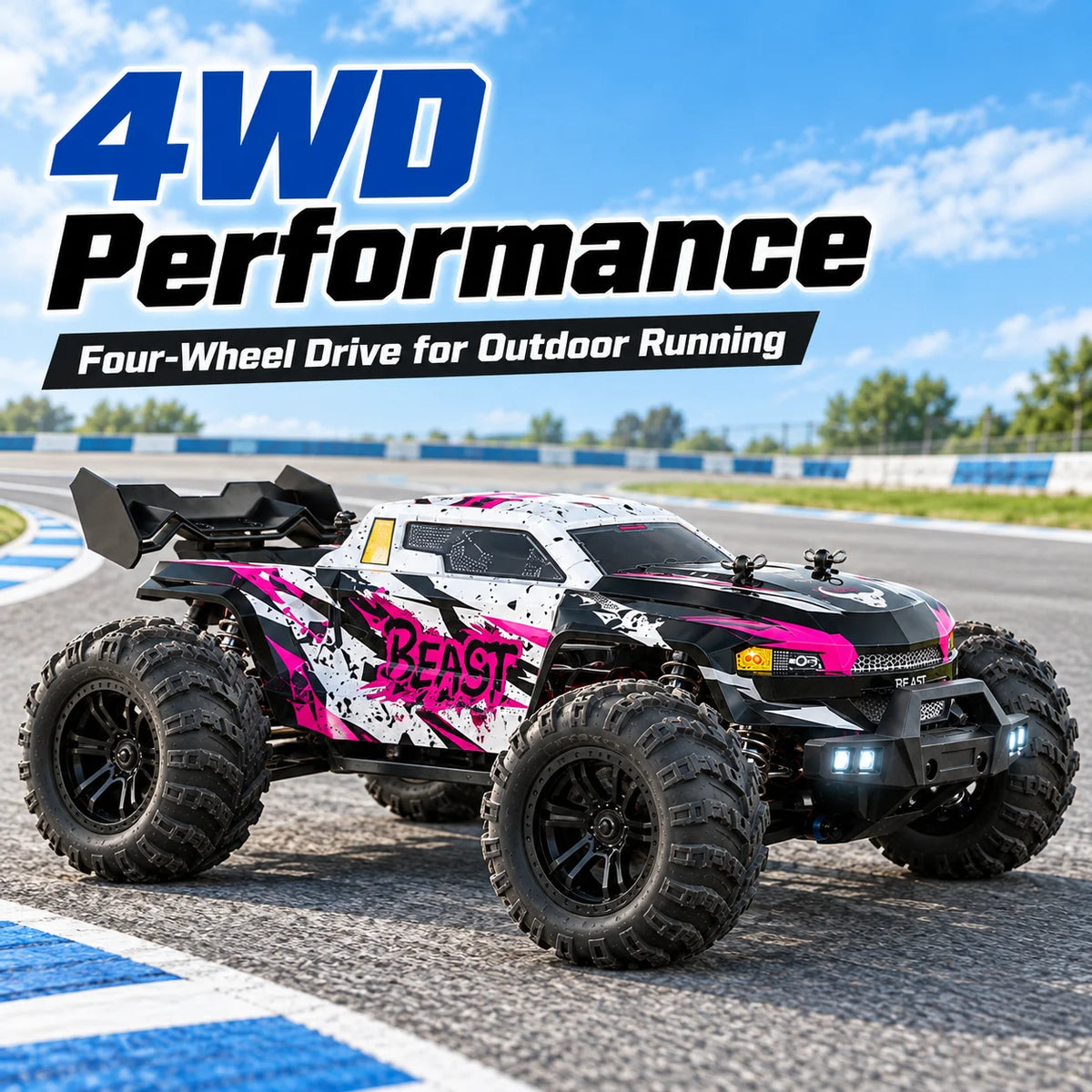 ZNLYRION Brushless 4WD RC Monster Truck with LED Headlights
