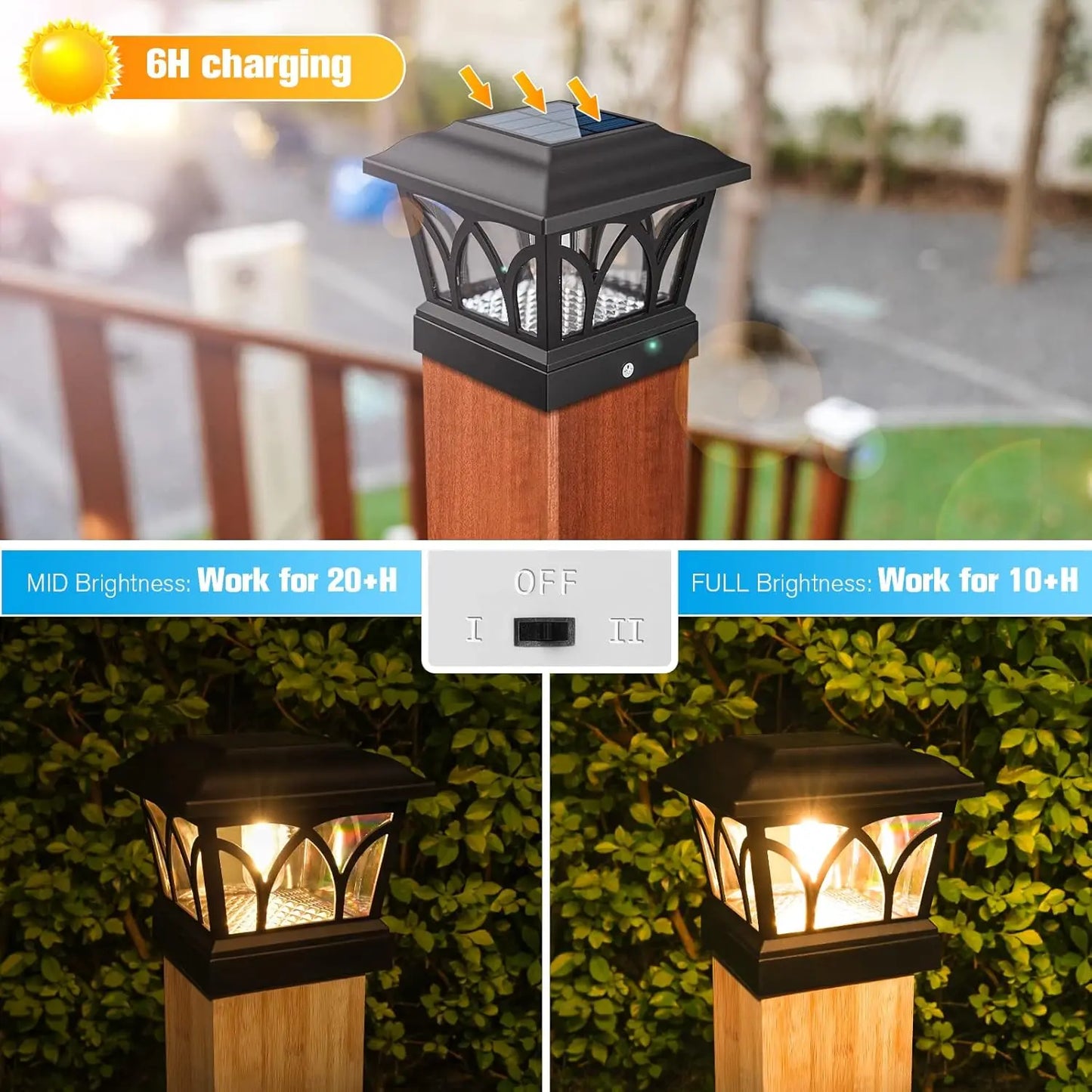 SZRSTH 4 Pack Outdoor Solar Post Lights With Edison Bulbs