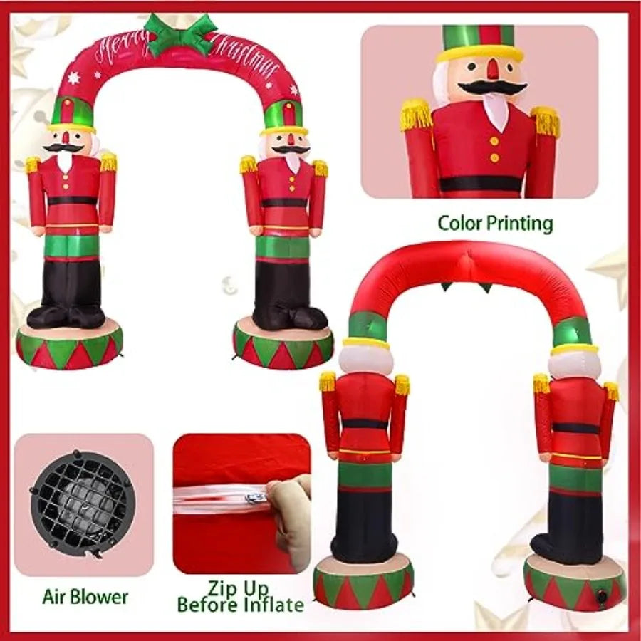 Nutcracker Soldier Inflatable Archway With Christmas LED Lights