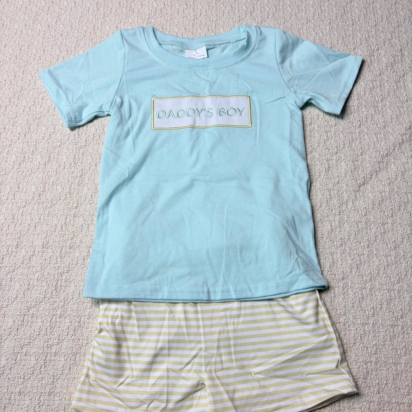 Sibling Baby Boys 'Daddy's Boy' Top And Checkered Shorts Set - Cute And Co-ordinated Outfit for Little Ones