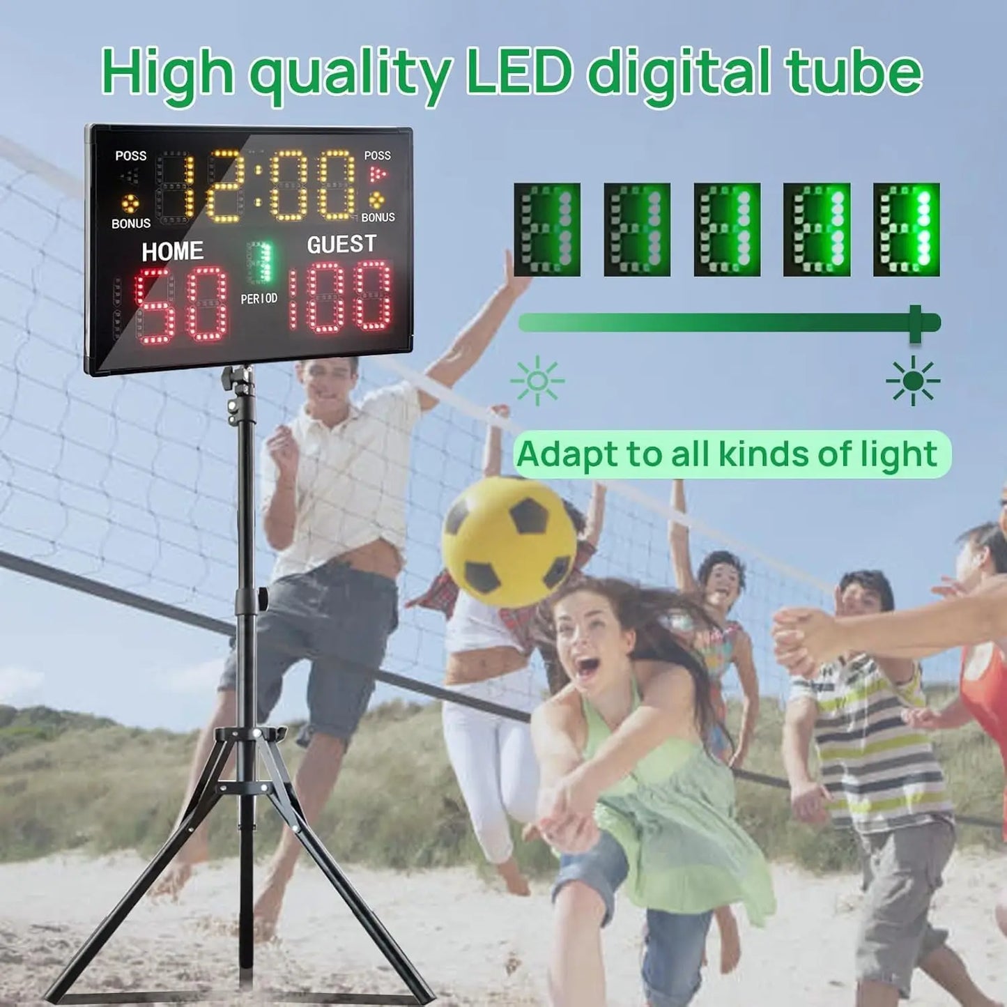 Digital Scoreboard With Timer And Remote Portable For Multi Sport Games