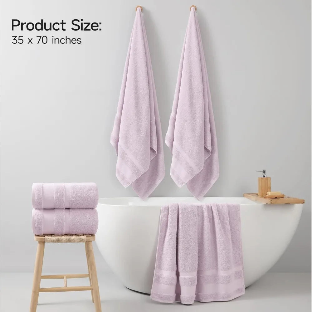 100% Cotton Bath Towels Set of 2, Extra Large Bath Sheets 35 X 70 Inches, 800 GSM, Quick Dry, Ultra Soft & Super Absorbe