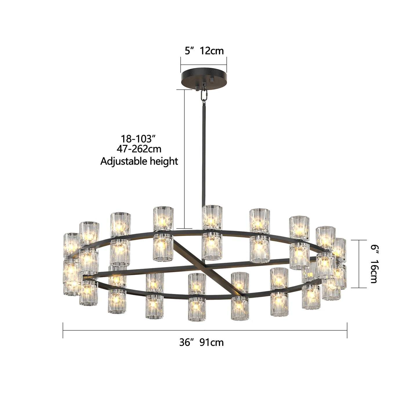 ZHIKEA Crystal Chandeliers Led Lights For Living Rooms