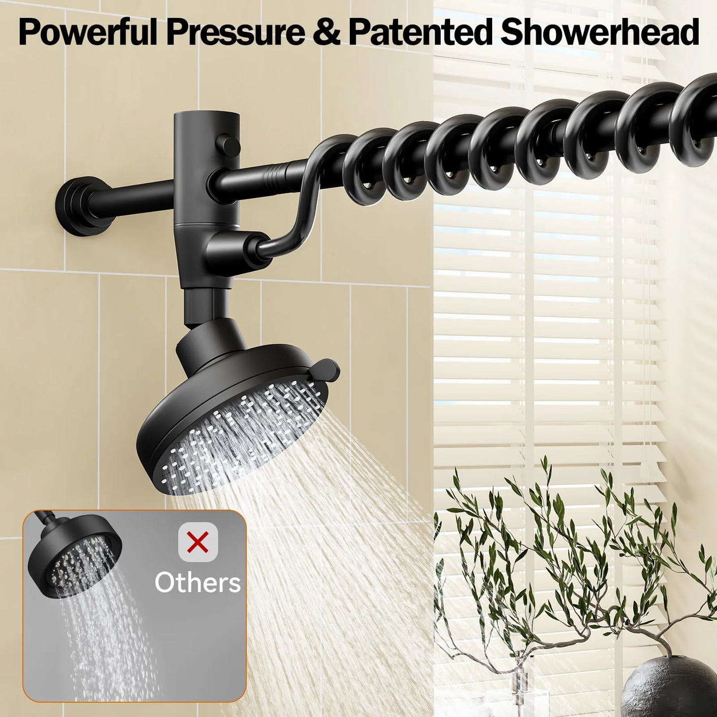 Dual Stainless Steel Shower Head For Couples With Adjustable Slider