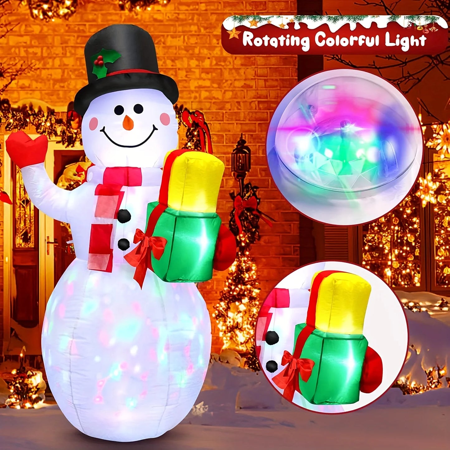 Christmas Inflatable Snowman with Built In LED Light
