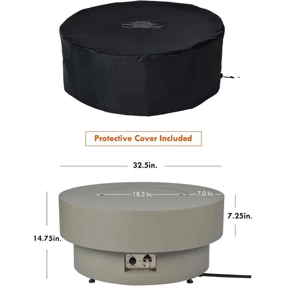 Outdoor Gas Fire Pit Table 50,000 BTU Convertible Propane Natural Gas