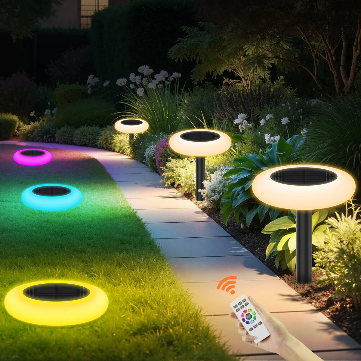 Intelamp Solar Outdoor Pathway Garden Lights For Patio Yard