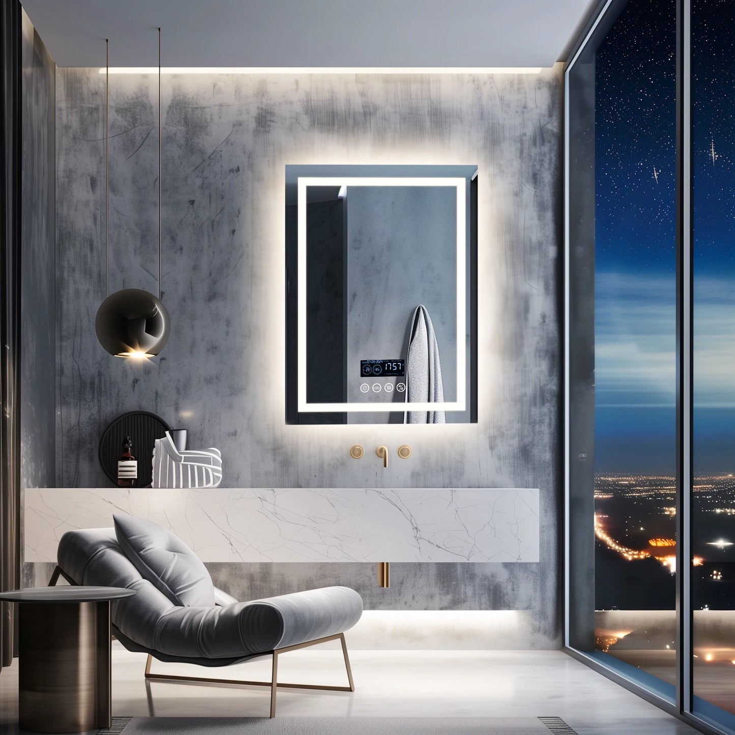 Wisfor Smart Led Bathroom Vanity Mirror Bluetooth Speaker Antifog Dimming