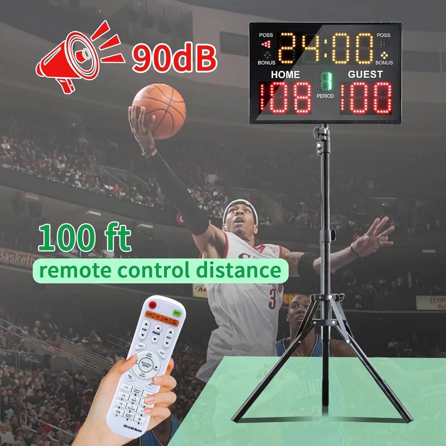 Digital Scoreboard With Timer And Remote Portable For Multi Sport Games