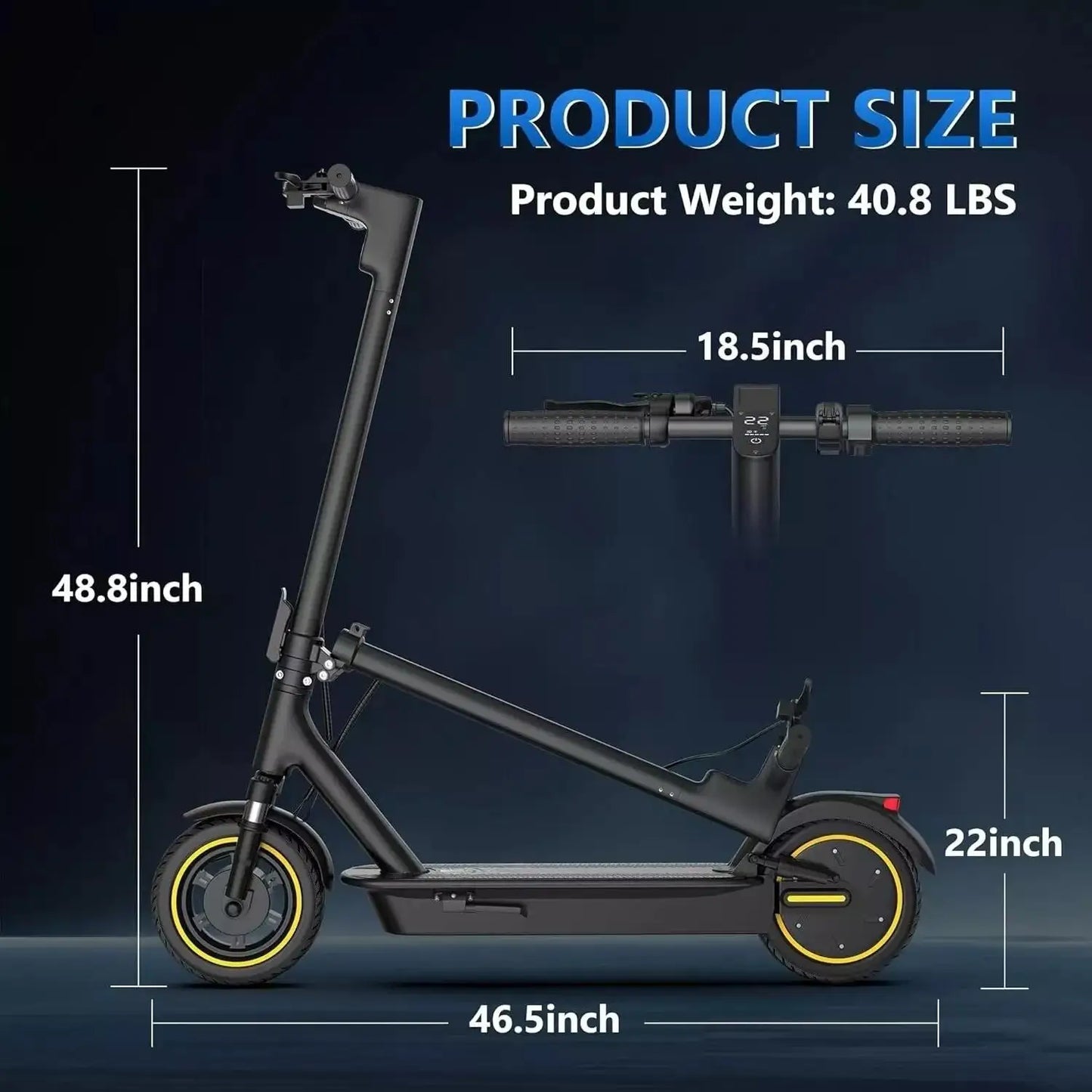 Ladped LPMAX Folding Electric Scooter 22 MPH Dual Shock