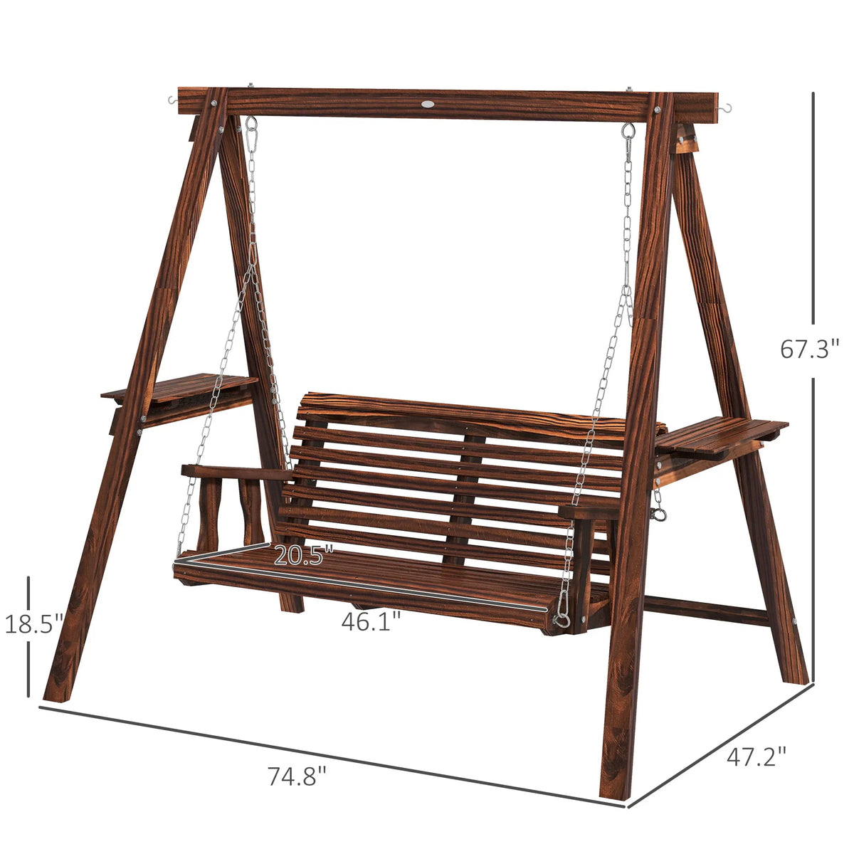 Outsunny Comfortable Outdoor Porch Swing Chair With Stand