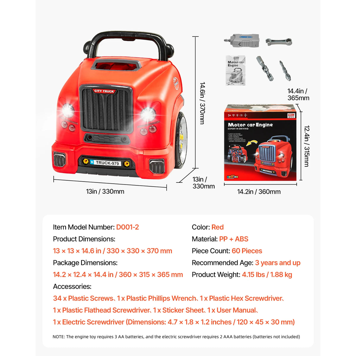 SucceBuy Kids Mechanic Car Repair Workshop Set With Removable Parts