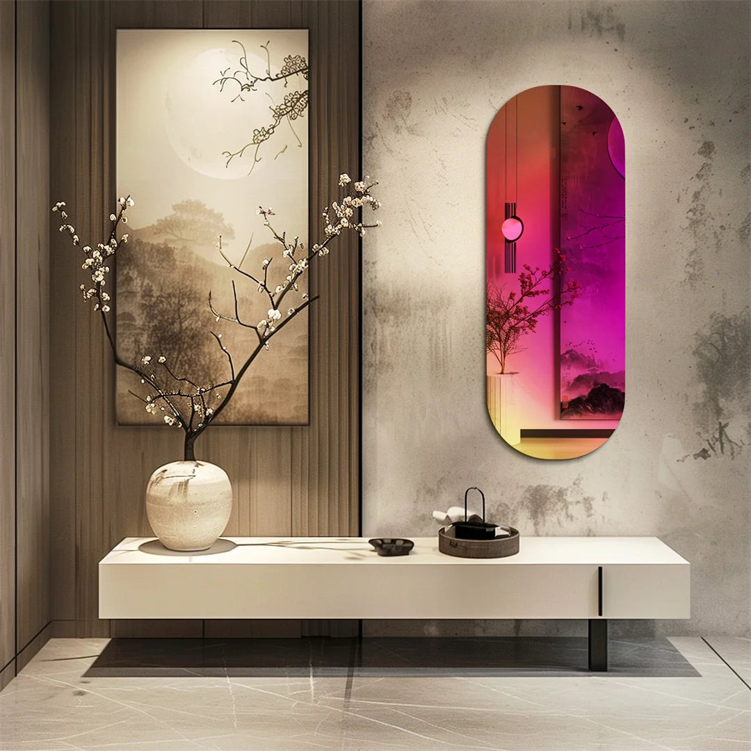 LUVODI Aesthetic Wall Mirror Iridescent Rainbow Glass