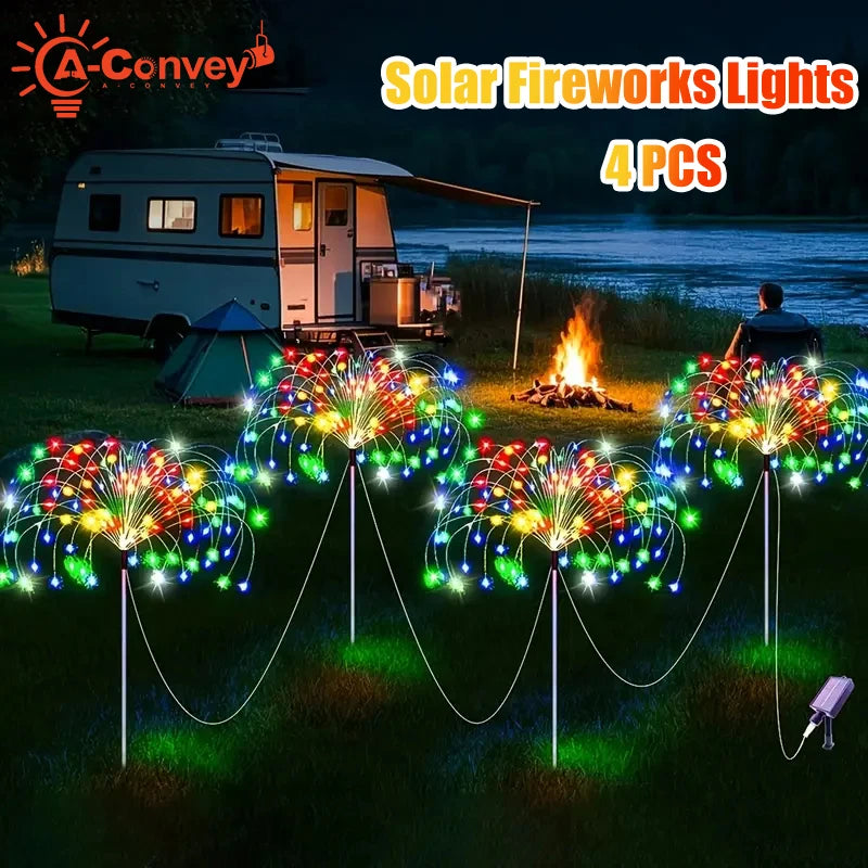 A-Convey Solar LED Fireworks Outdoor String Lights