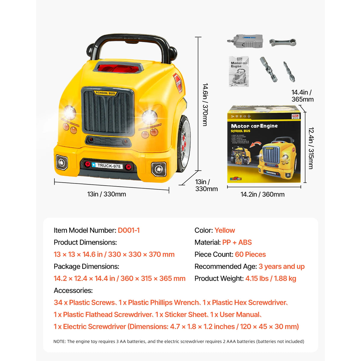 SucceBuy Kids Mechanic Car Repair Workshop Set With Removable Parts
