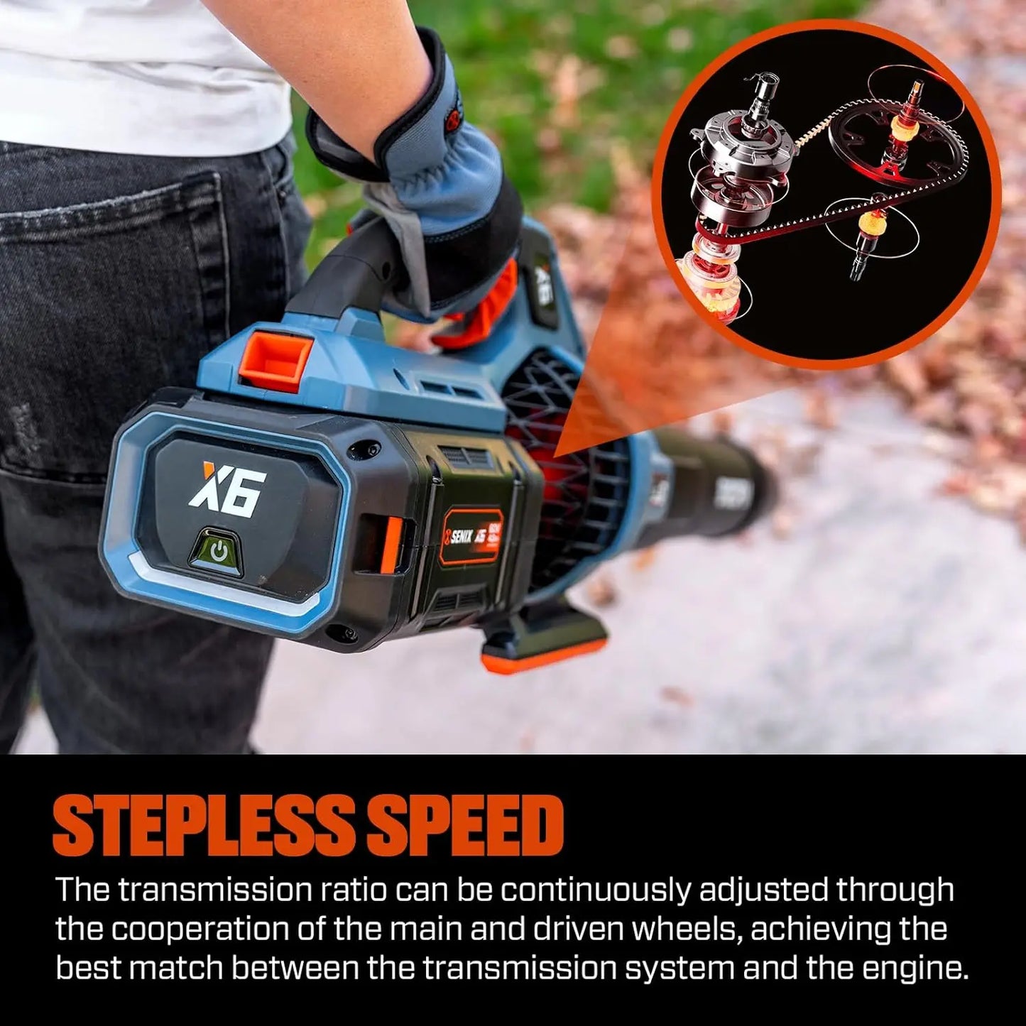XMSJ Cordless Leaf Blower 60V Brushless 810 CFM 170 MPH