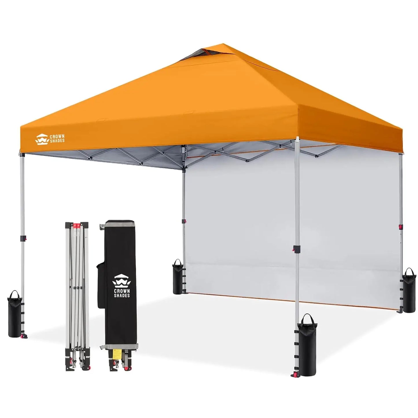 10x10 Ft Pop-up Awning with One Side Wall - One-click Setup Beach Tent - Outdoor Awning for Events and Parties, Customizable.
